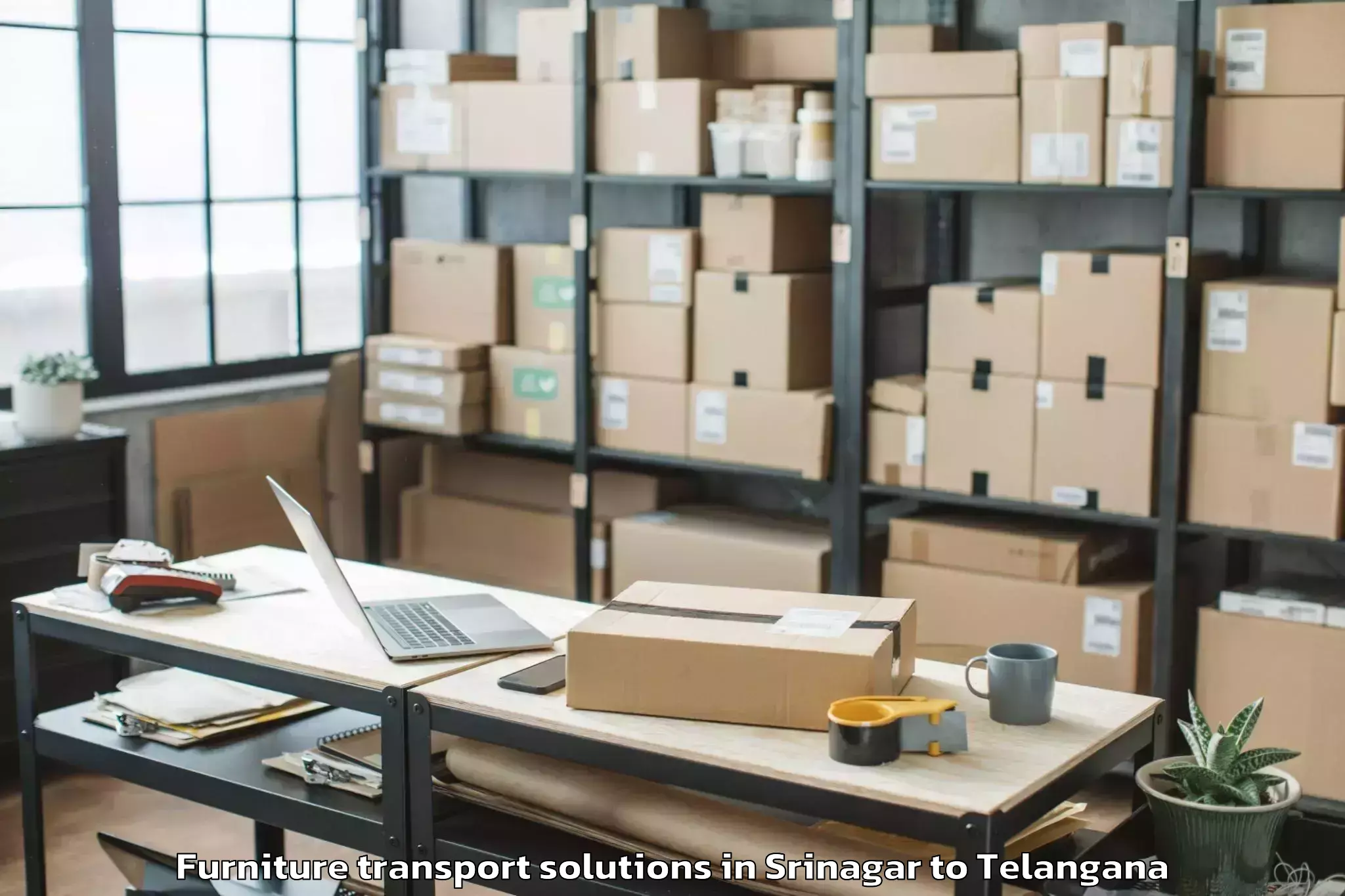 Hassle-Free Srinagar to Mahbubabad Furniture Transport Solutions